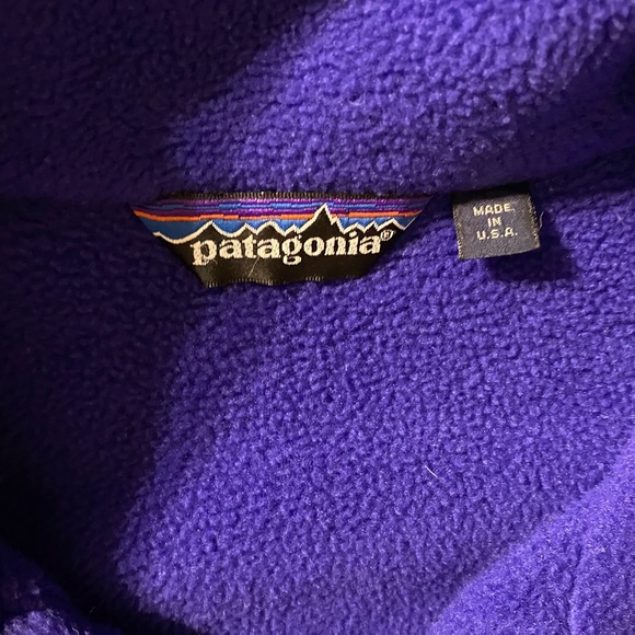 Vintage Patagonia purple retro Synchilla fleece exposed blue zipper - Picture 6 of 15